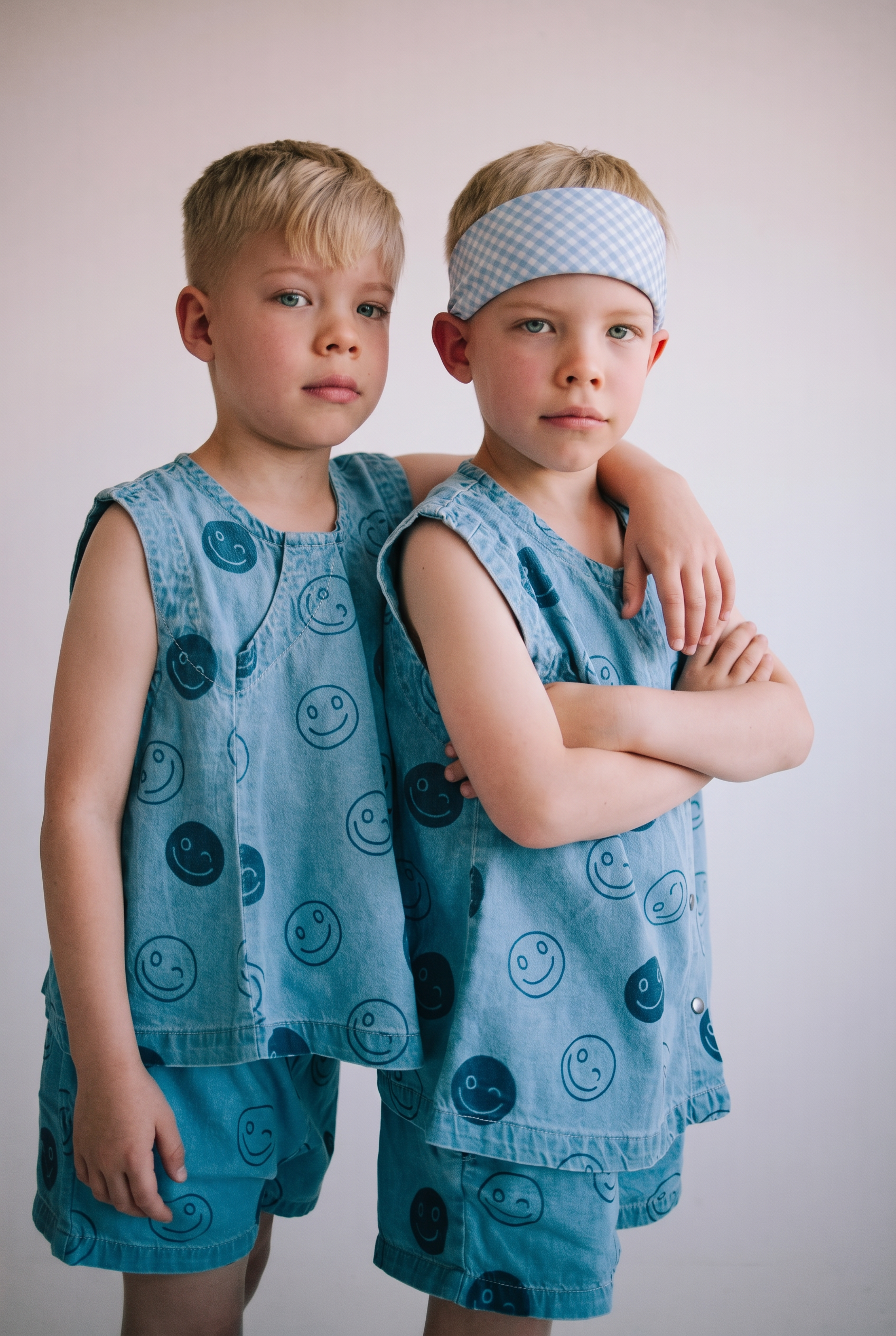 Dane and River together in matching denim looks